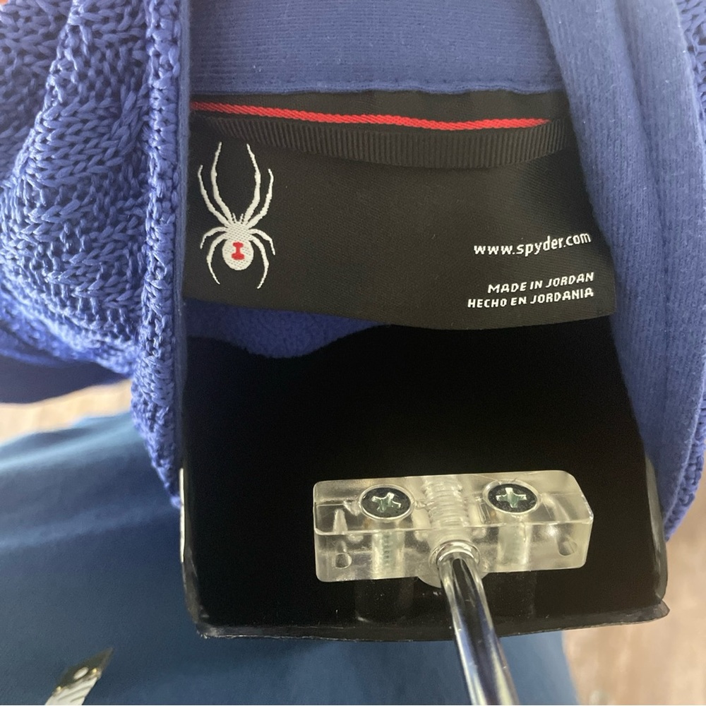 Spyder Blue Textured Knit Full Front Zip Seeater/Jacket - XL - Picture 10 of 13